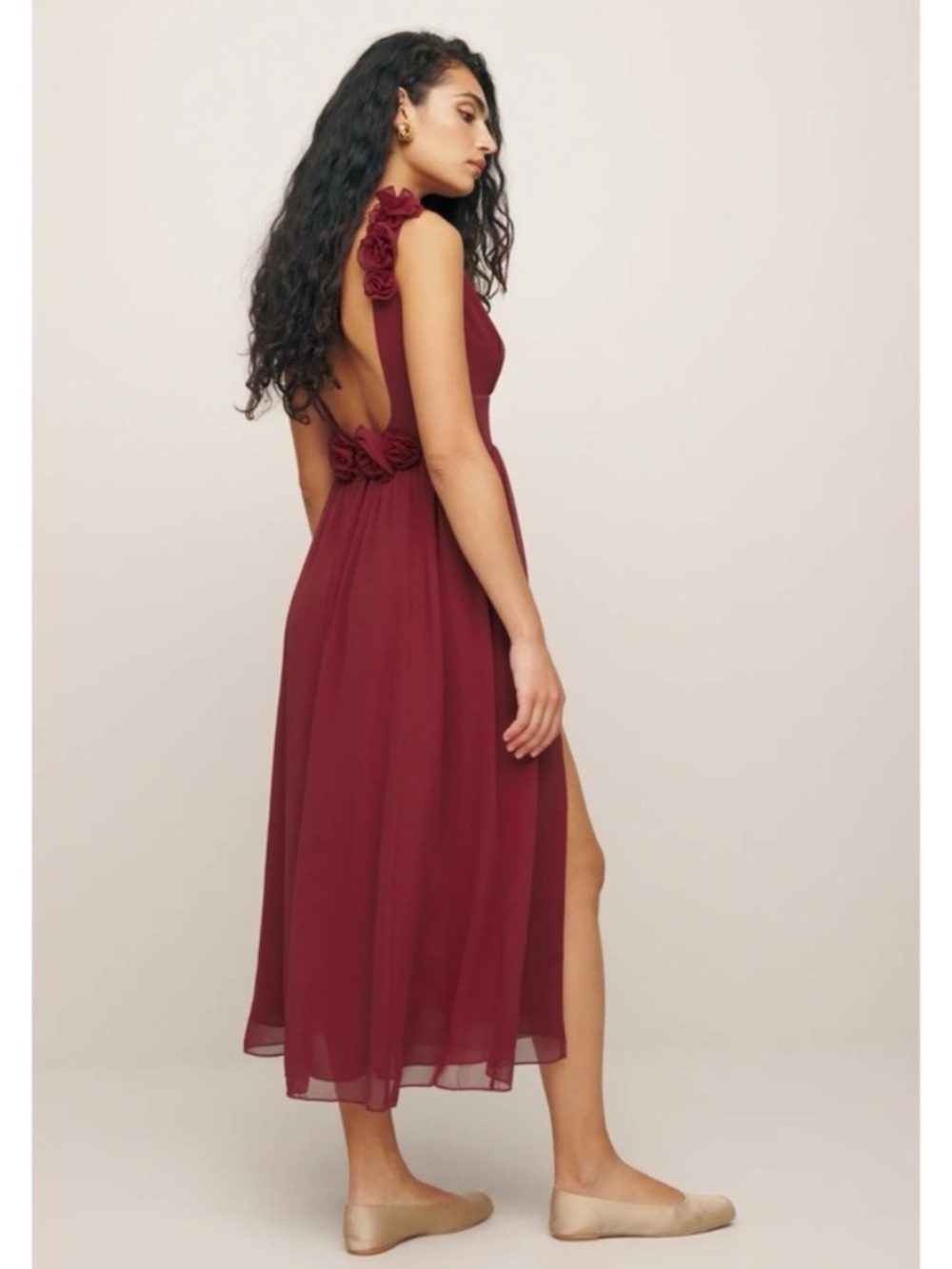 Reformation Flor Dress in Red